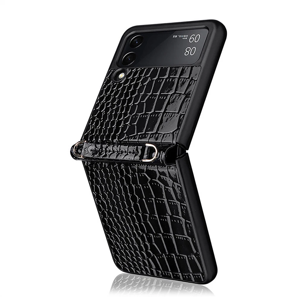 Phone Case Shell Hand Strap Protective Cover Leather Case For Samsung Z Flip 3