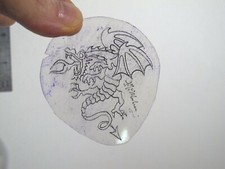 vtg 1960s 70s Tattoo Flash acetate stencil Fire Breathing Dragon sm. signed DR1