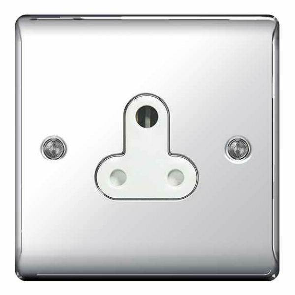 BG Nexus NPC29W Unswitched Socket Roundpin - 5 Amp Polished Chrome