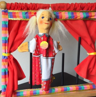 Steiff Handpuppe GRETEL 255151 Trevirasamt 28 cm  1991-1993 abwaschb. KS