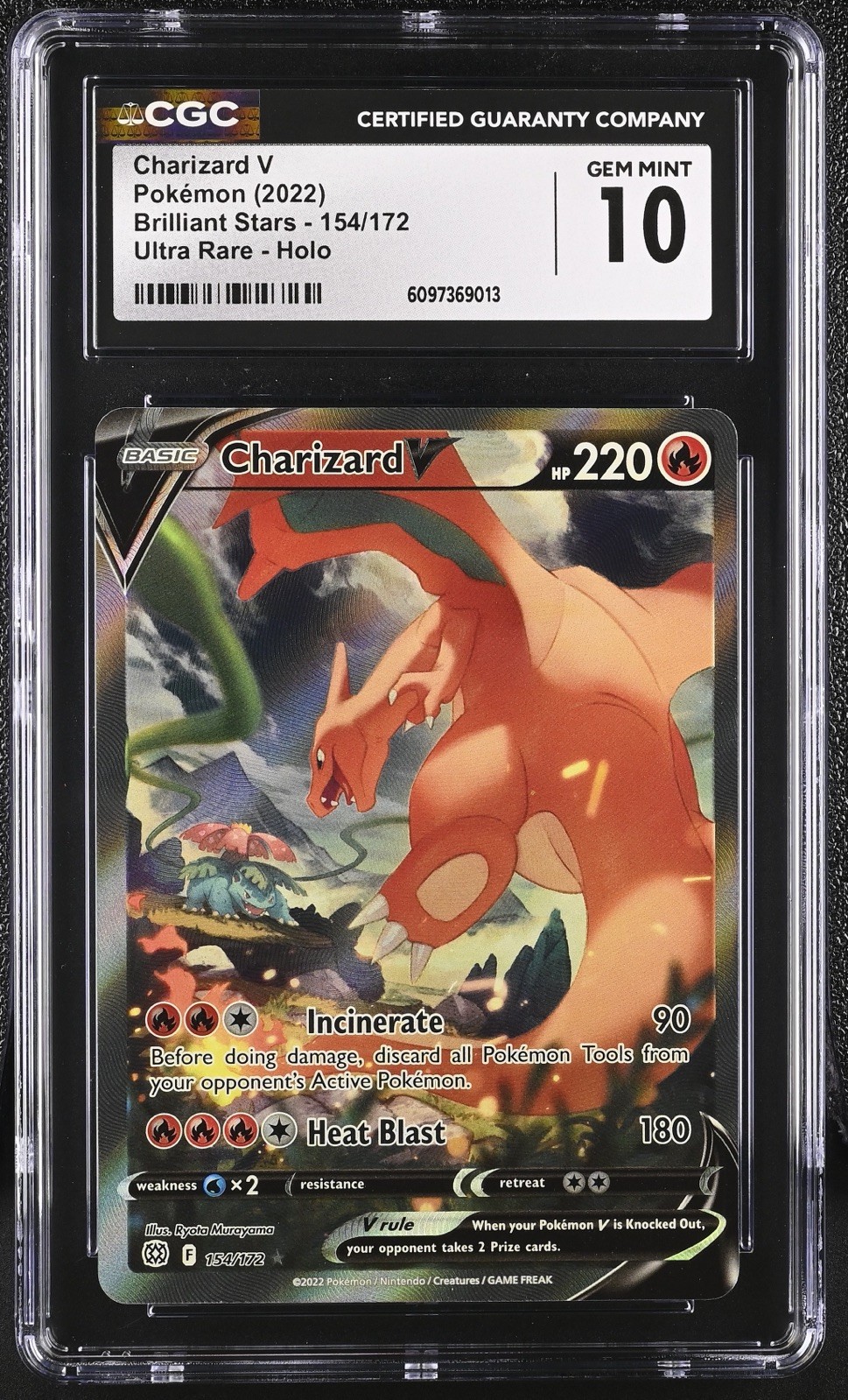 Pokémon TCG Charizard V Brilliant Stars Holo Ultra Rare 154/172 GEM MINT 10!!