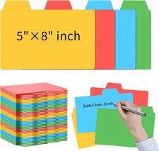 96 Pcs 5x8 Index Cards Dividers 5”×8” Tabbed Index Cards Guides Index Cards G...