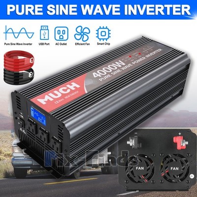 Pure Sine Wave Inverter 3000W/6000W 12V/24V DC to AC 110V 120V Home RV Off Grid