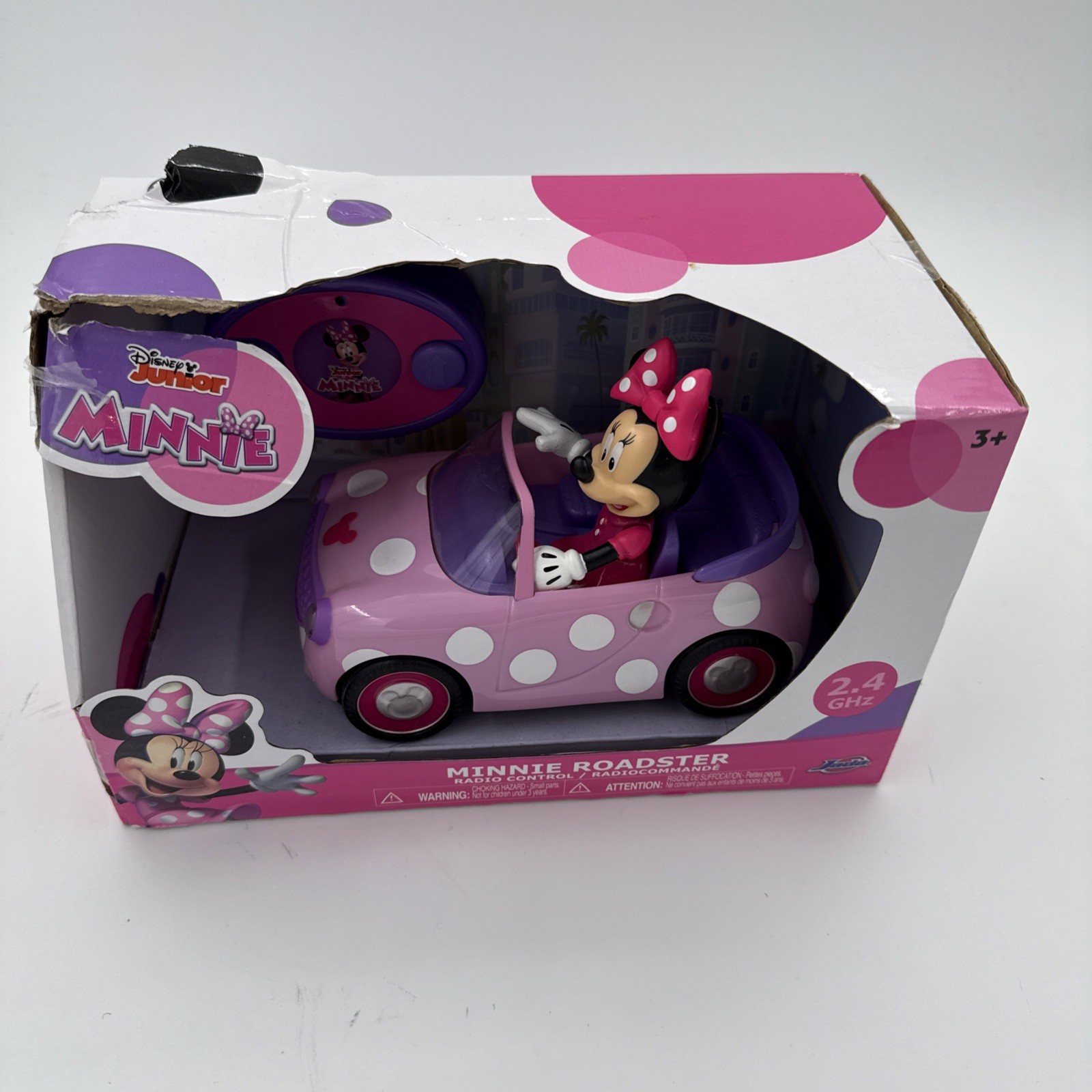 Nuevo DISNEY JUNIOR MINNIE MOUSE Radio Control Roadster Caja Dañada