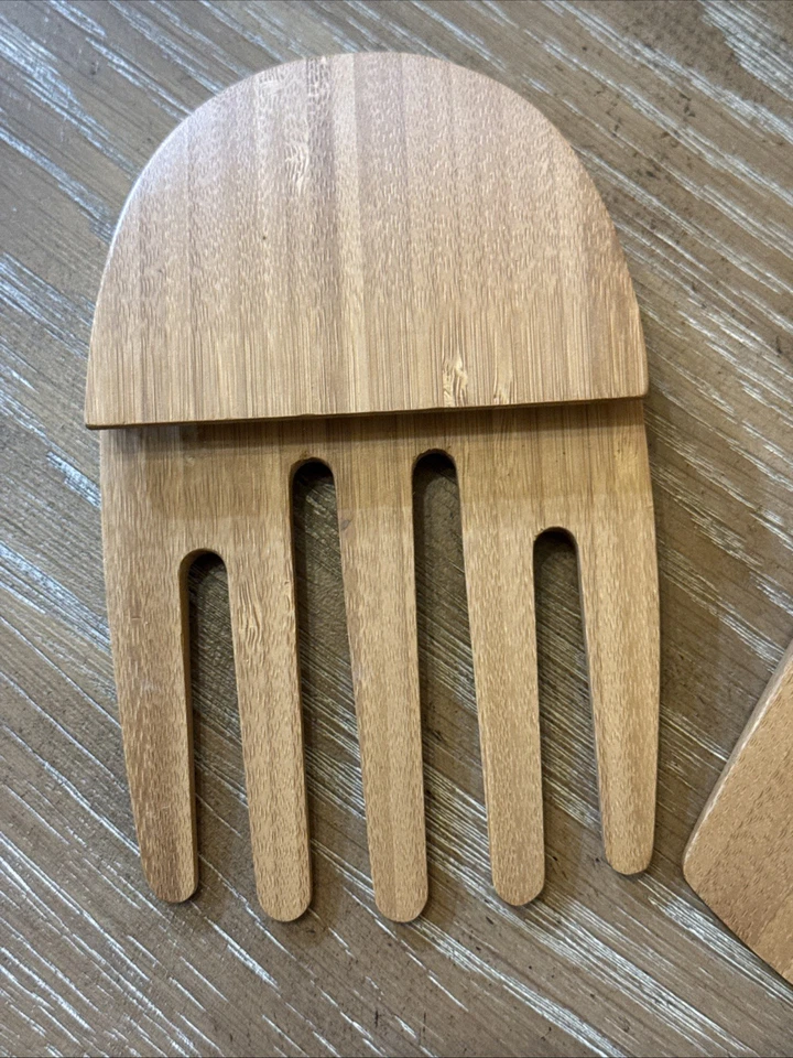 PAMPERED CHEF SALAD TOSSERS CLAWS BAMBOO - Image 3 of 4