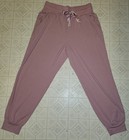 Victoria's Secret Jogger Pants Women Rose Pink Ribbed Satin Bow High Rise L NWT — photo 1
