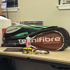 Squash Tecnifibre Dynergy 117 Racket Case Prince Bag Dunlop N-1SR Balls Glasses