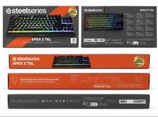 SteelSeries Apex 3 TKL RGB Gaming Keyboard Tenkeyless Whisper Quiet IP32 Black
