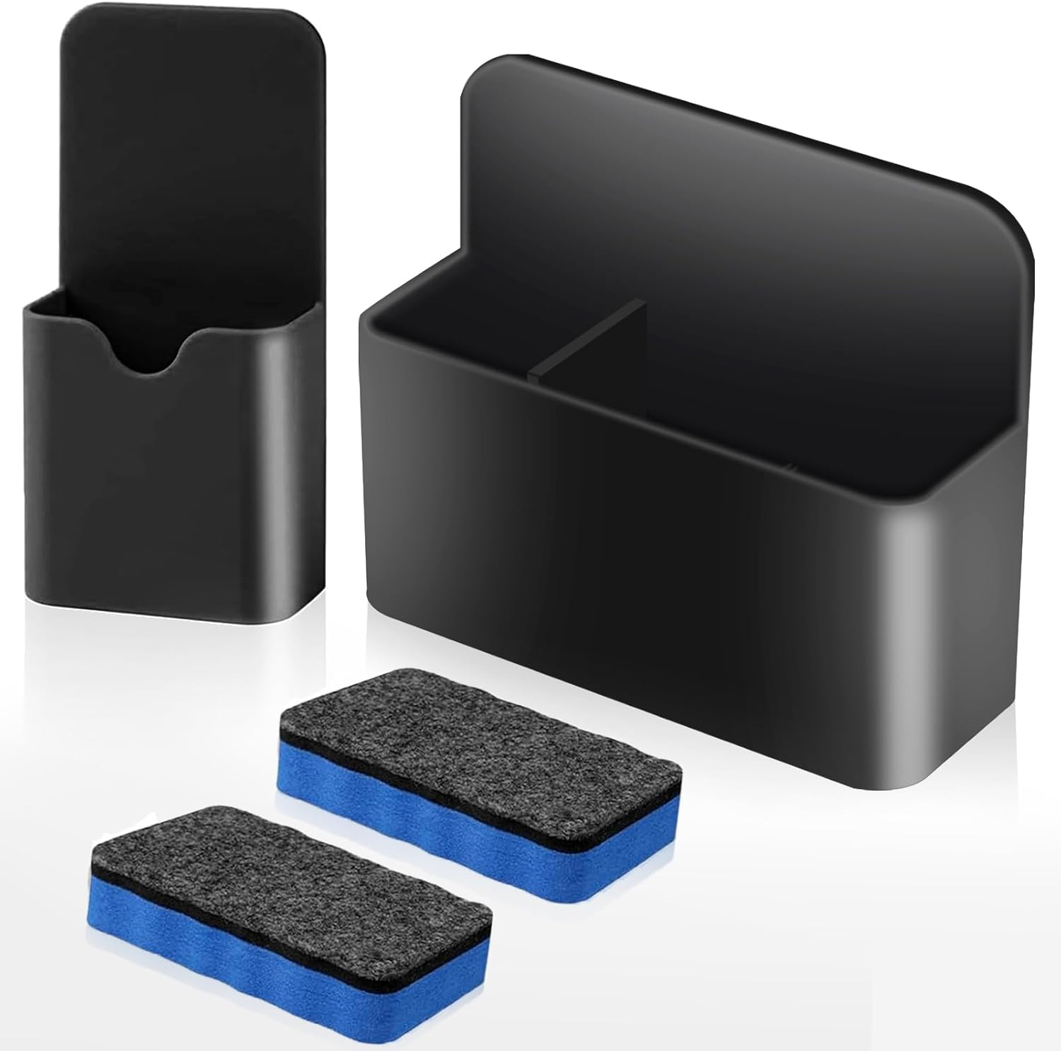 2 Magnetic Pen Holders with 2 Sponges - Whiteboard Accessories for Fridge & Magn