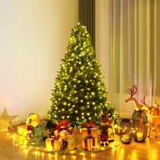 5' Pre-Lit Artificial Christmas Tree Premium Hinged w/ 150 LED Lights  Stand