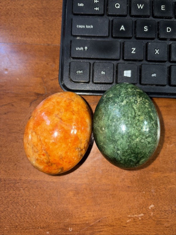 Vintage Marble Eggs Pair 
