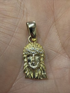 Authentic GLd Brand 925 Sterling Silver Gold Plated Jesus Christ Portrait Pendant Charm