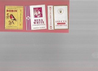 3 paquetes de cigarrillos vintage vacíos