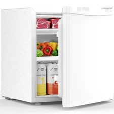 1.6 Cu.ft Mini Fridge with Freezer, Compact Single Reversible Door Refrigerat...