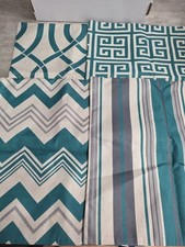 4 17x17 Pillow Cases Update Couch House Mix and Match Teal Gray Beige