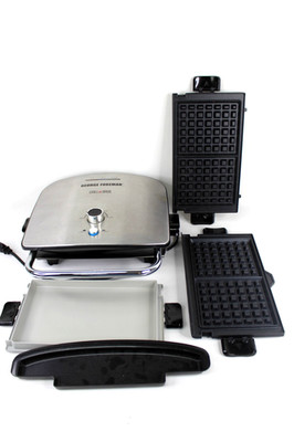 George Foreman 6 in 1 Grill & Broil GBR5750SSQ with Waffle Griddle Plates & Drip