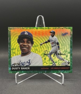 2025 Topps Chrome Platinum Dusty Baker Green Toile /99 Refractor Dodgers