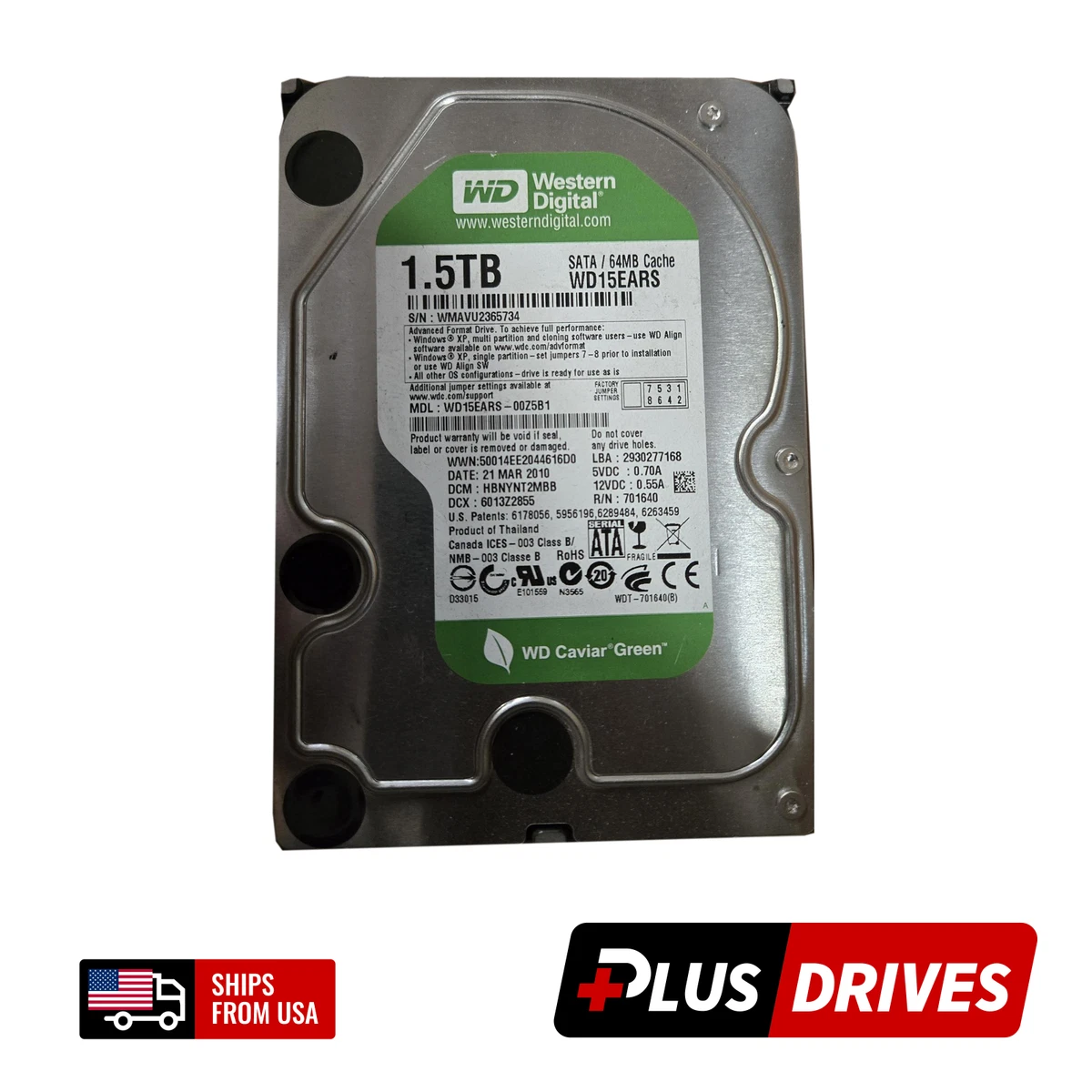 3.5' 2009年製HDD 1.5 TB, 2010 年製2.0 TB セット Internal Hard Disk Drives 1.5 TB Storage Capacity for sale | eBay