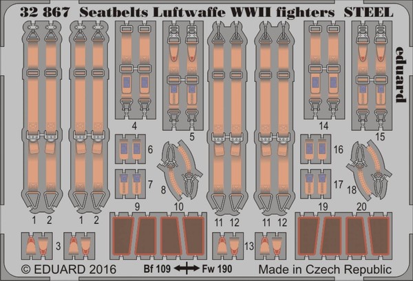 Seatbelts Luftwaffe Wwii Fighters Steel / 1:32 - Eduard 32867-image