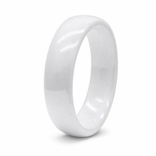 Keramikring klassisch weiß schlicht & glatt Band Ring Partnerring Damen Herren 