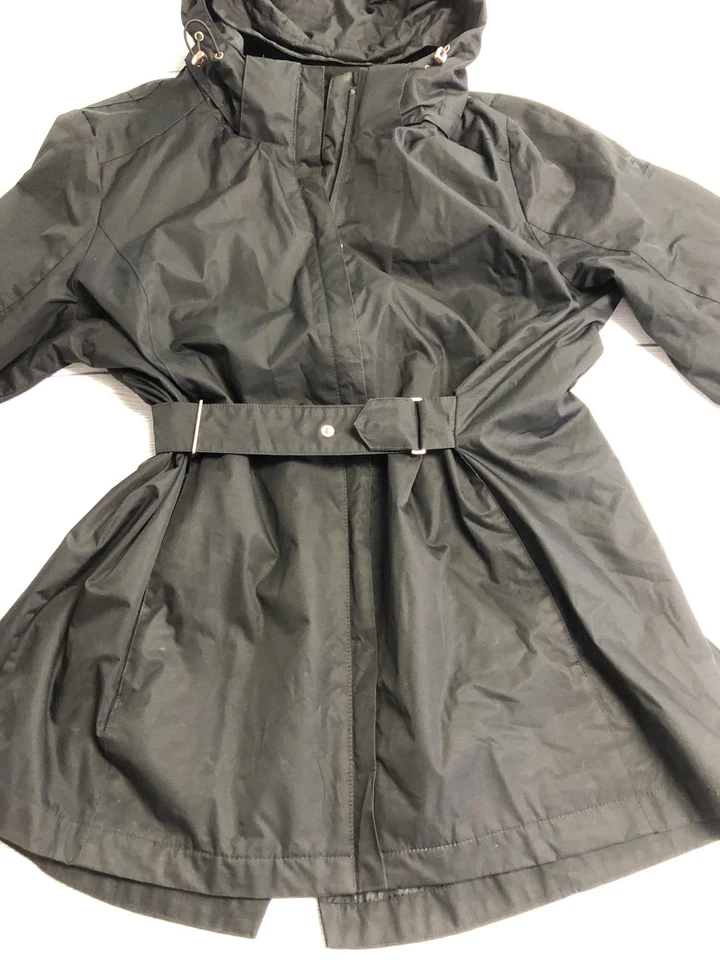 Chaqueta ZeroXposur para mujer 2XL negra con capucha y cinturón impermeable concha de poliéster S92050 Foto 2 de 4