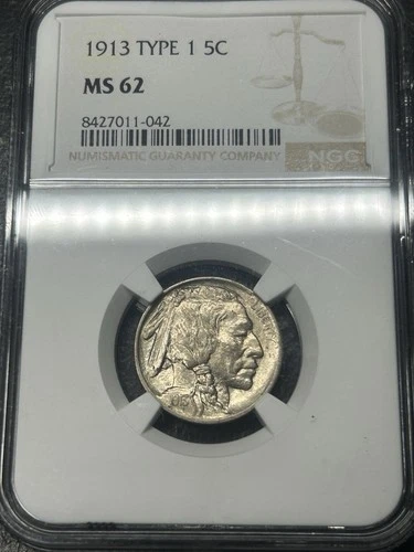 1913 P Buffalo Nickel Type 1 NGC MS62 Well Struck Nice Original First Year Type