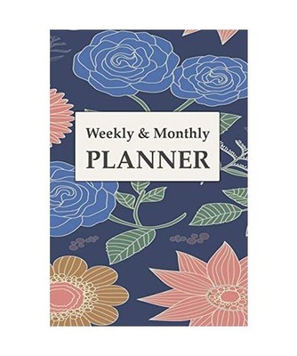 Weekly And Monthly Planner: Calendar and Undated Agenda Schedule, Floral Cover, 