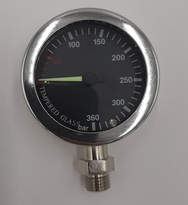 DUWT  Kapsel Manometer Pro, 52mm, vernickelt, schwarz