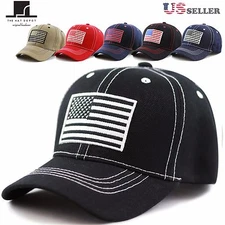 Unisex USA Flag Contrast Stitching One Size Tactical Baseball Cap