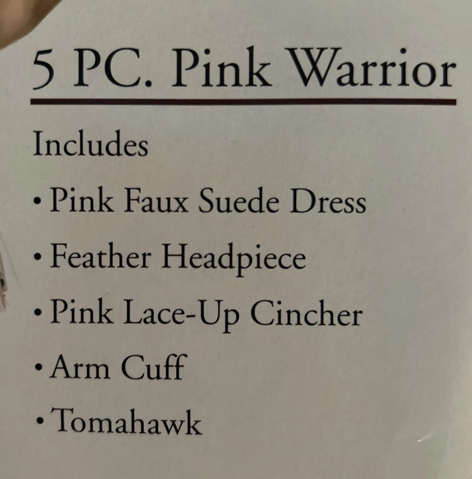 New Leg Avenue Sexy Adult 5 Pc Pink Warrior Halloween Costume Size S/M - Image 4 of 4