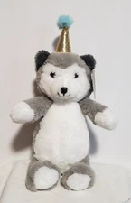 F.A.O. Schwarz Party Husky Dog Puppy Plush 10" Stuffed Animal With Tags