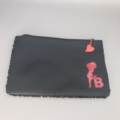 Betty Boop X Ipsy Glam small bag black red zippered cosmetics bag sequin 2019