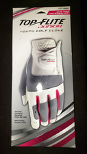 TOP FLITE Junior - Left Hand YOUTH Golf Glove- White with Pink and Gray