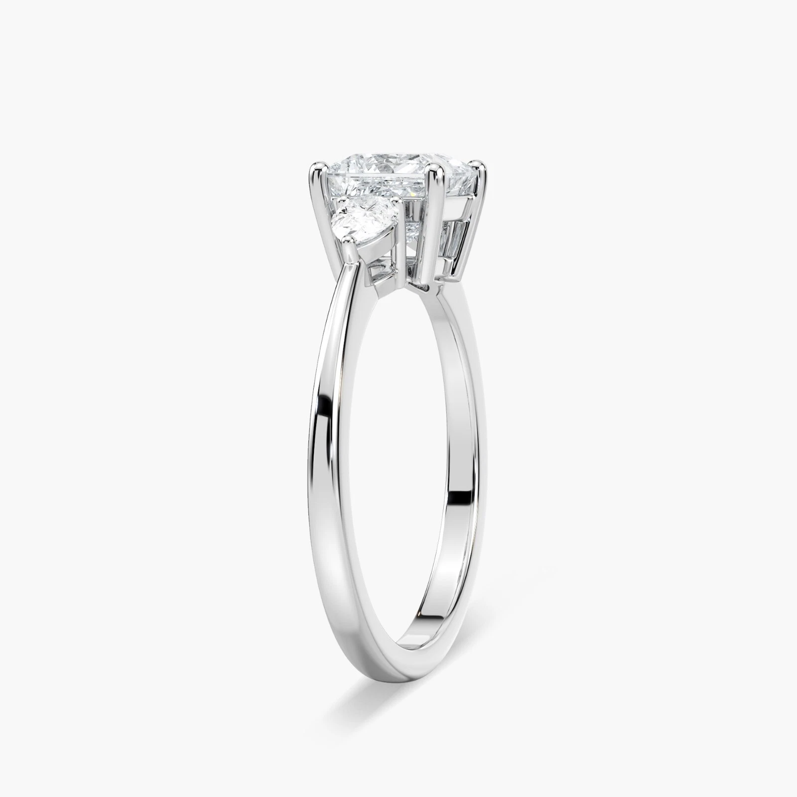 Princess cut vs1 1.25 ct solid 14k white gold igi lab grown diamond wedding ring image-3