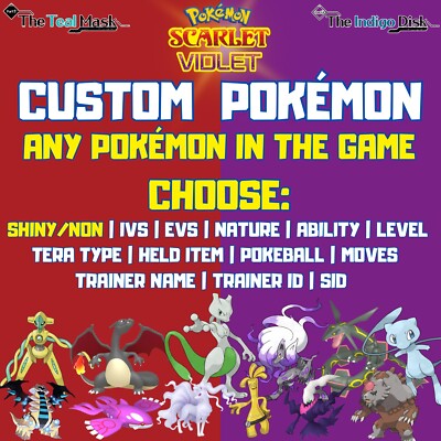 Custom Shiny/Non Shiny Pokemon  6IV  Build Your Own Pokemon- Scarlet & Violet