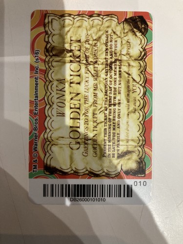 Dave And Busters Willy Wonka Golden Ticket 