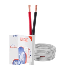 12/14/16/18 AWG White CL2 Speaker Wire Audio Cable 50FT 100FT 250FT 500FT lot