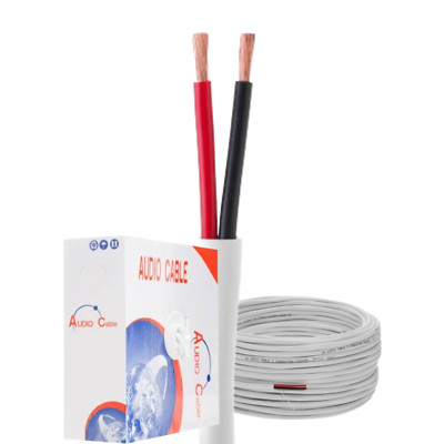 12/14/16/18 AWG White CL2 Speaker Wire Audio Cable 50FT 100FT 250FT 500FT lot
