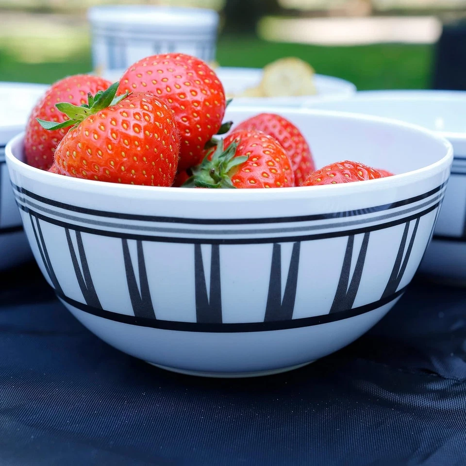 Caravan Camping Stripe 16 Piece Melamine Dining Set 100% Melamine Leisurewize - Image 4 of 4