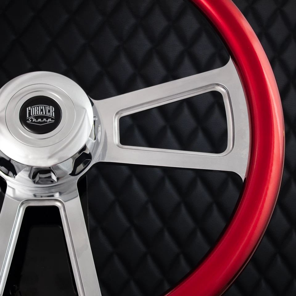 (T02) Volante Billet 18" Big Metallic Red Kenworth, Pete, Volo 1986-1997+ Foto 3 de 4