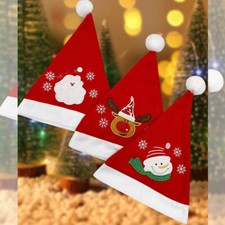 Adult Christmas Print Santa Hat Winter Cap New Year Holiday Party Gifts US FAST