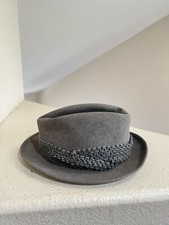 Vintage Stetson Grey Felt Wool Men's Fedora Hat Size 6 7/8