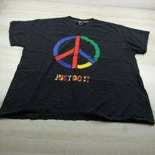 Vintage Nike Shirt Mens 2XL XXL Black Air Raid Urban Jungle Peace Just Do It