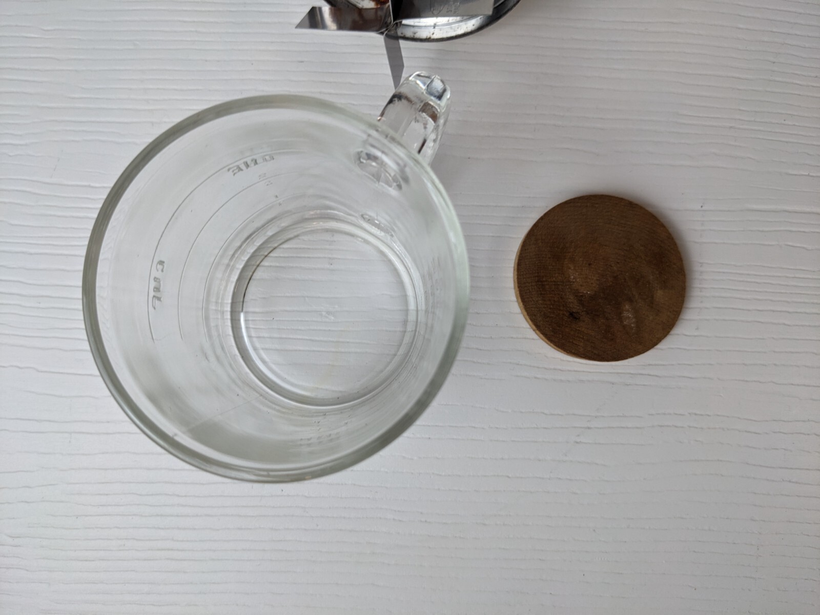 Vintage Blue Stars Anchor Hocking Glass Cup Androck Metal Food Nut Chopper