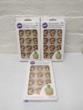 3 Pack Monkey with Banana Royal Icing Decorations 12 ct Ea from Wilton NEW