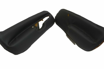 Fits 99-04 VW Jetta PVC Leather 4 Insert Door Panel Electric Windows Cover Black