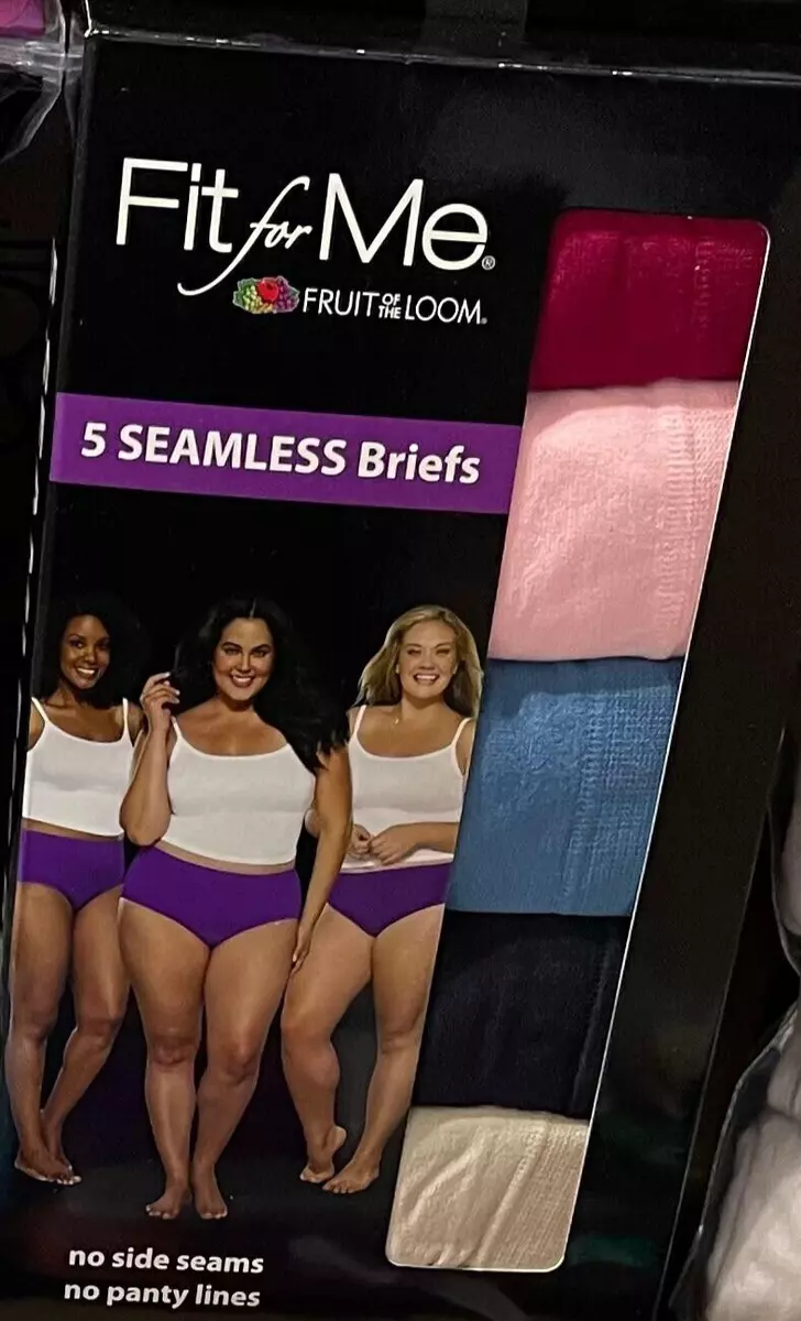 5 Pack Fruit of the Loom FIT for ME 100% NYLON Seamless Briefs