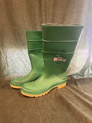 Dunlop Hazmax 87012 Hazmat Size 14 Chemical Rubber Boot Green NEW