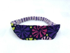 Hanna Andersson Purple Stripe Navy Pop Floral Reversible Headband Elastic READ
