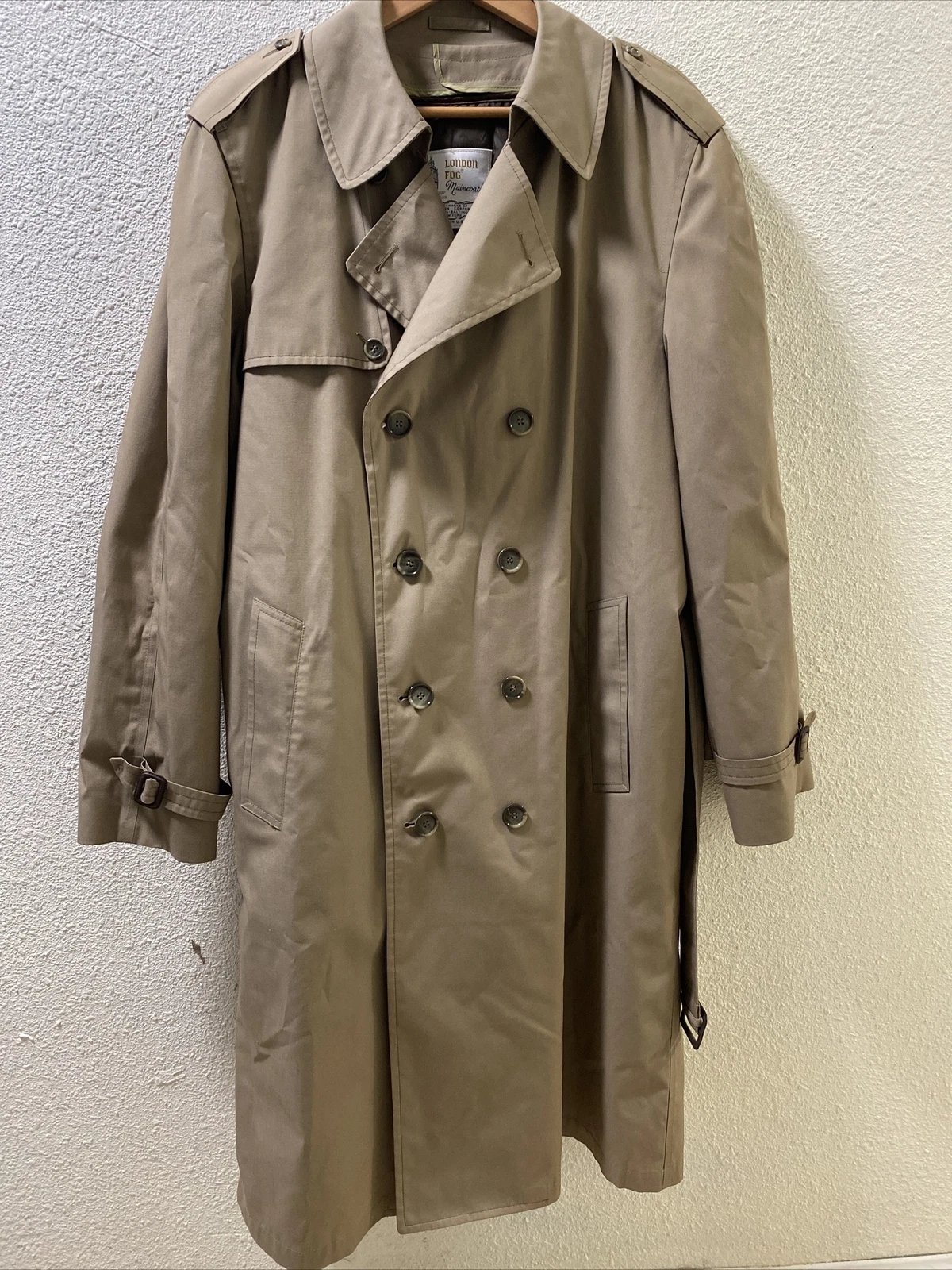 London Fog Made In USA Trench Coat With Removable Thermal Liner 44 Long